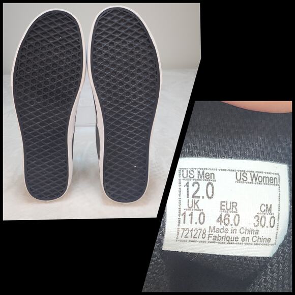 Vans Shoes Mens 12 Gray White Era Low Tops Fabric Canvas Skater Grunge Preppy - Picture 14 of 14